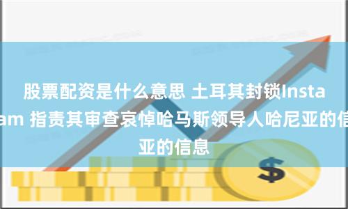 股票配资是什么意思 土耳其封锁Instagram 指责其审查哀悼哈马斯领导人哈尼亚的信息
